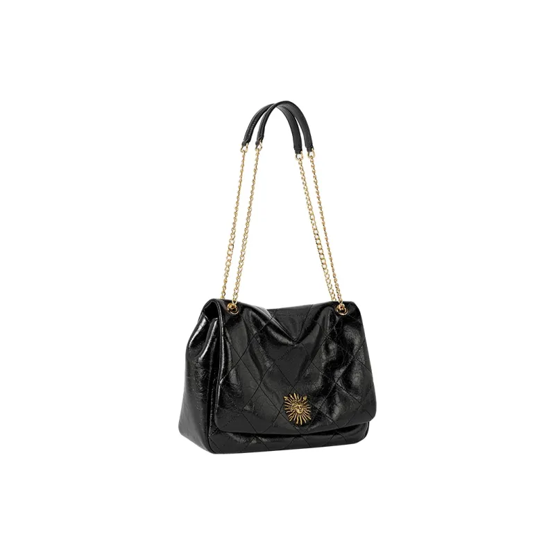 VANESSA HOGAN Cow Leather Shoulder Bag Women's Ecru/Black-2