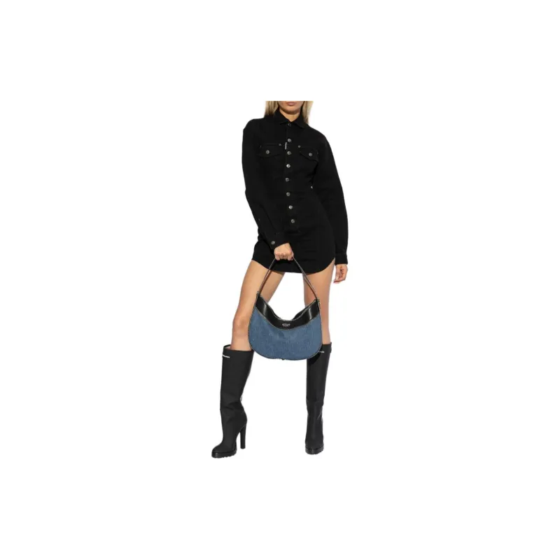 DSQUARED 2 Logo Patch Denim Shirt Dress-1