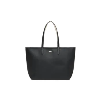 LACOSTE Synthetic Leather Tote Handbag Regular Women's Black