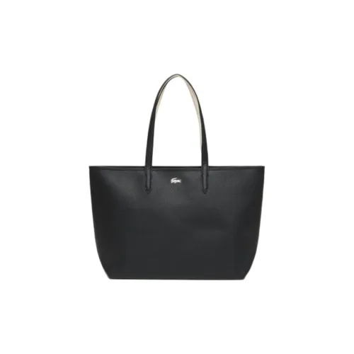 LACOSTE Synthetic Leather Tote Handbag Regular Women's Black