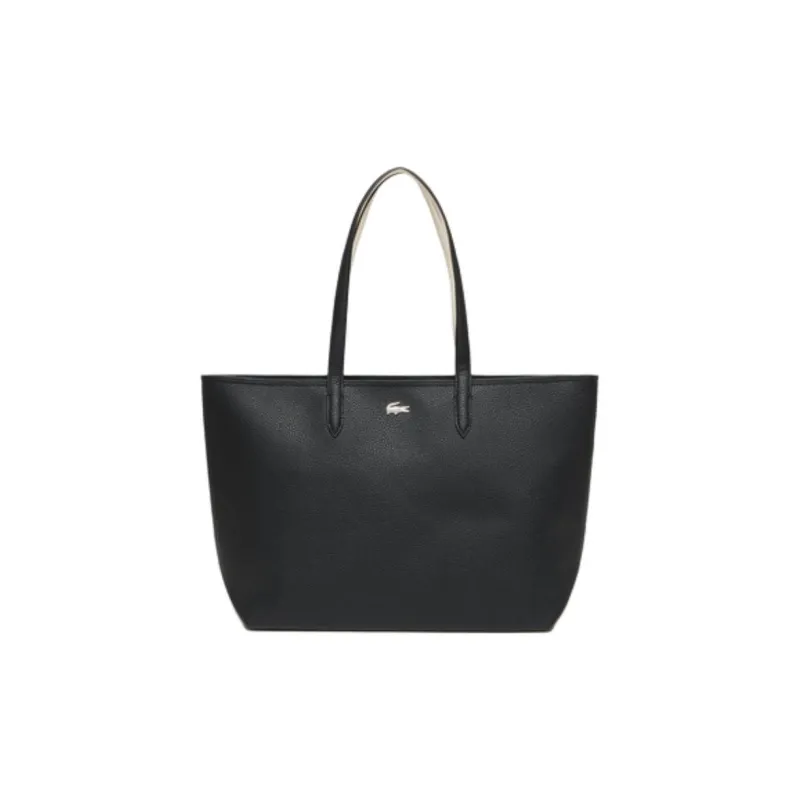 LACOSTE Synthetic Leather Tote Handbag Regular Women's Black-0