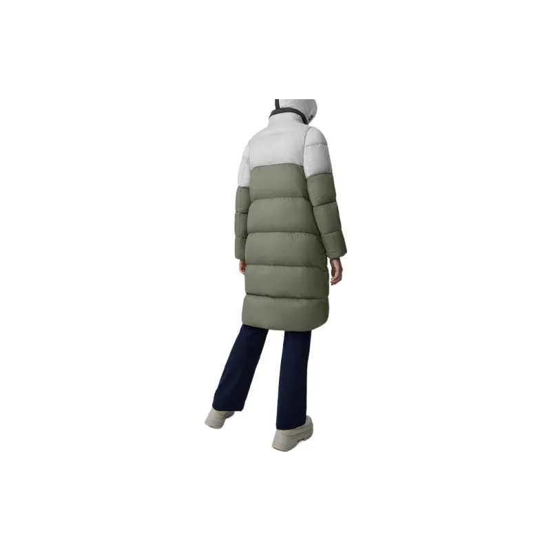 Canada Goose Byward Series FW22 Badge Hooded Mid-Length Down Jacket Women's Light Green-1