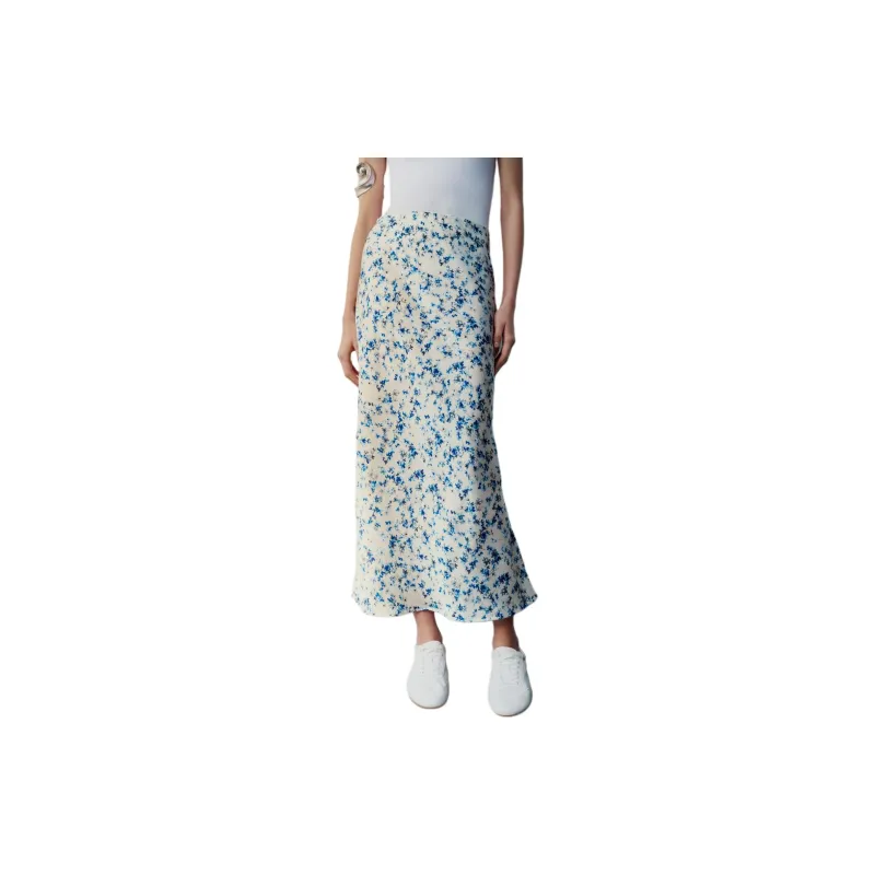 ZARA Casual Long Skirts Women's Blue-2