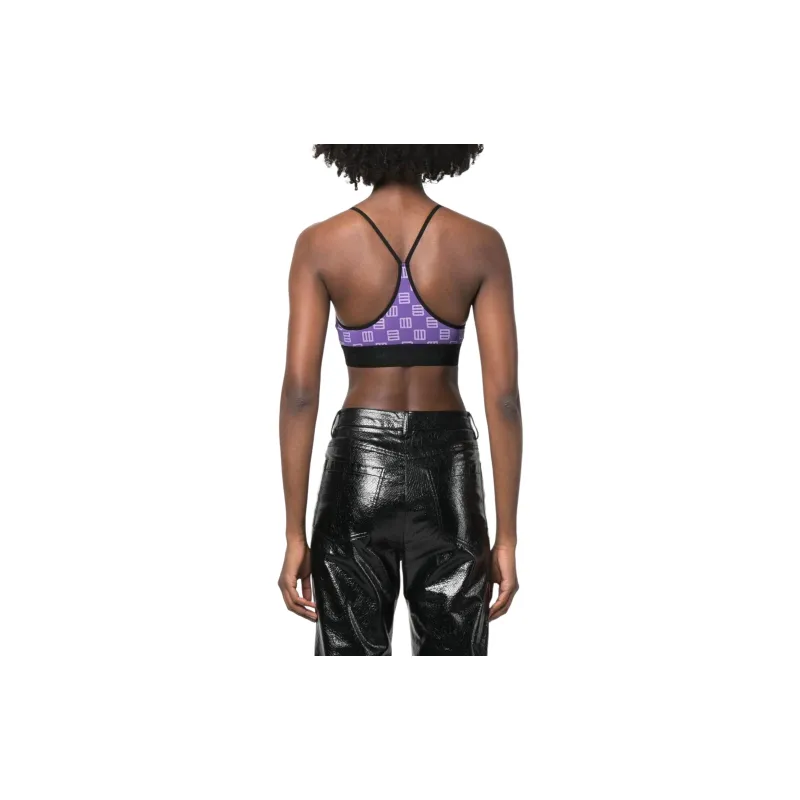 AMBUSH Monogram-Print Cropped Bra Top-2