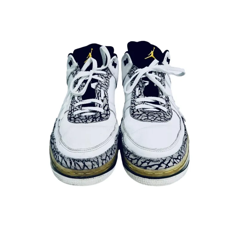 Jordan Air Jordan Fusion 3 Cushioning Wear-Resistant Mid-Top Vintage Basketball Shoes Men's White-2