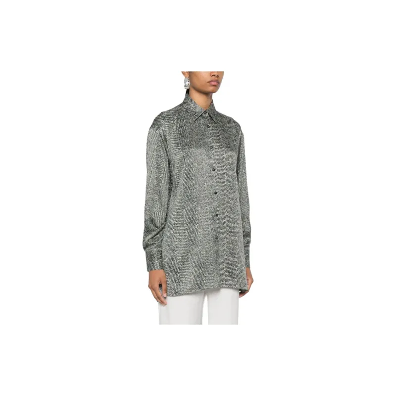 ERMANNO SCERVINO Herringbone print Silk Shirt-3