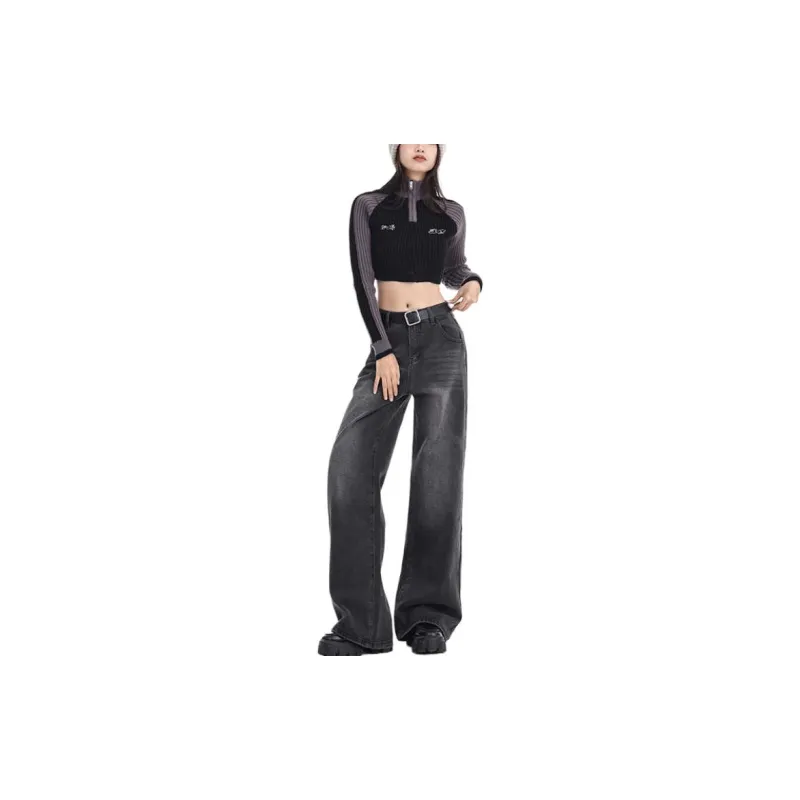 YINLEI Jeans Women's Light Gray-1
