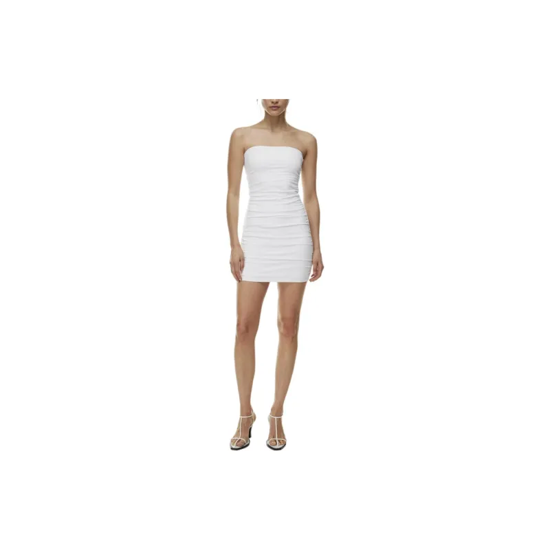 ARITZIA Contour Contour Ruched Mini Tube Dress Sleeveless Dress Women's WHITE/White-2