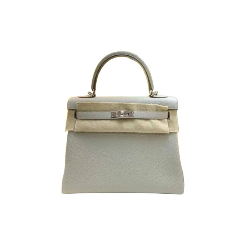 HERMES Kelly Togo Calfskin Kelly Bag Handbag Regular Women's 80Gris Perle Pearl Gray-0