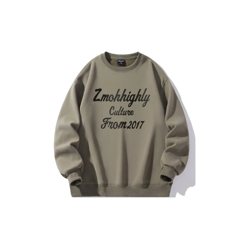 ZMOH Fleece Lined Crew Neck Sweatshirt Unisex Couple's-10