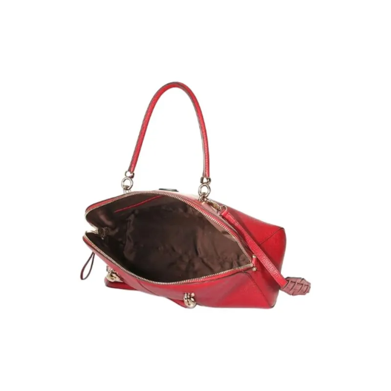 TOD'S Natural Leather Shoulder Bag, Crossbody Bag, Handbag Medium Size Women's Red-3