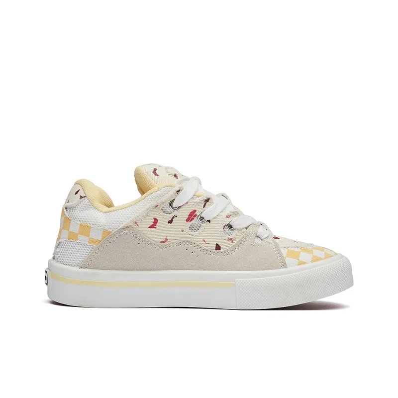 MEXICAN Anti Slip Wear Resistant Low Top Skateboard Shoes Women's Ecru-2