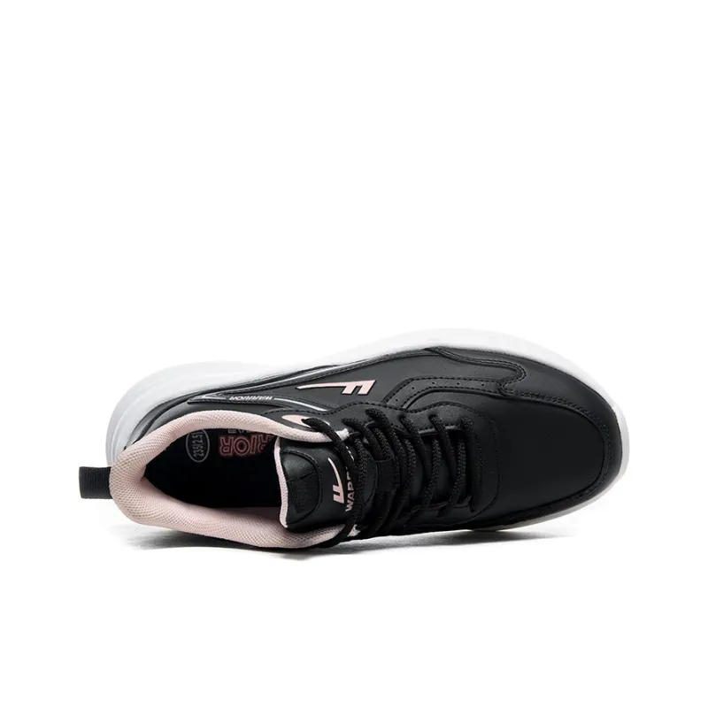 Warrior Rebound Wear Resistant Lightweight Slip Resistant Low Top Running Shoes Women's Black Pink-2