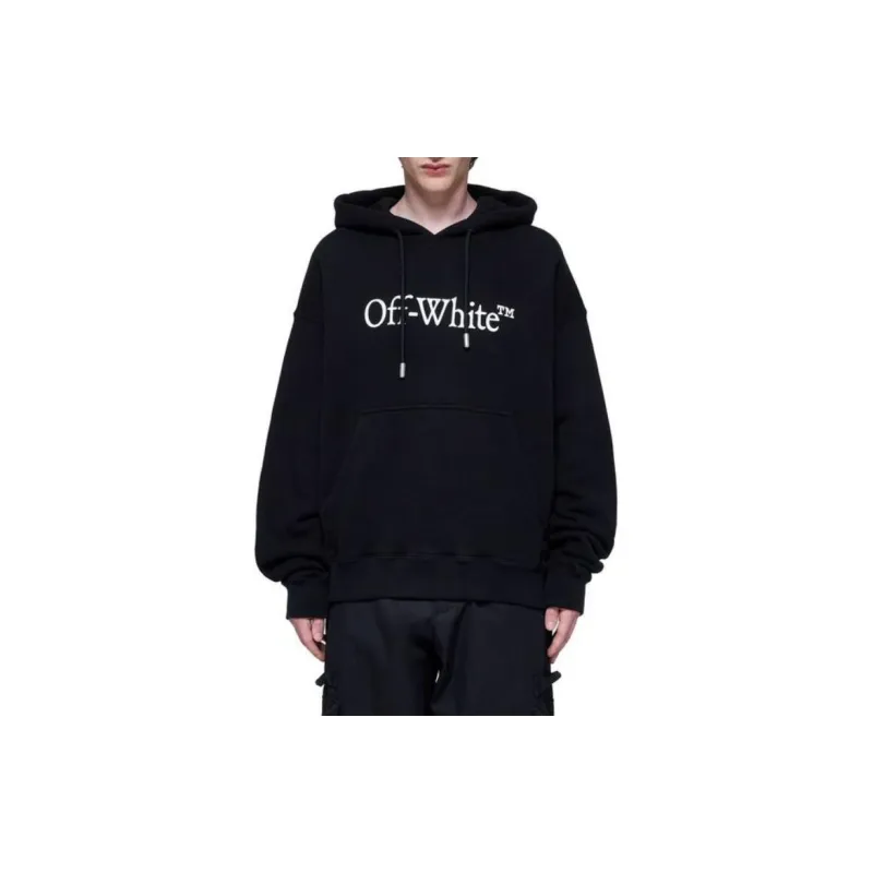 OFF WHITE Big Bookish Skate Cotton Hoodie-4