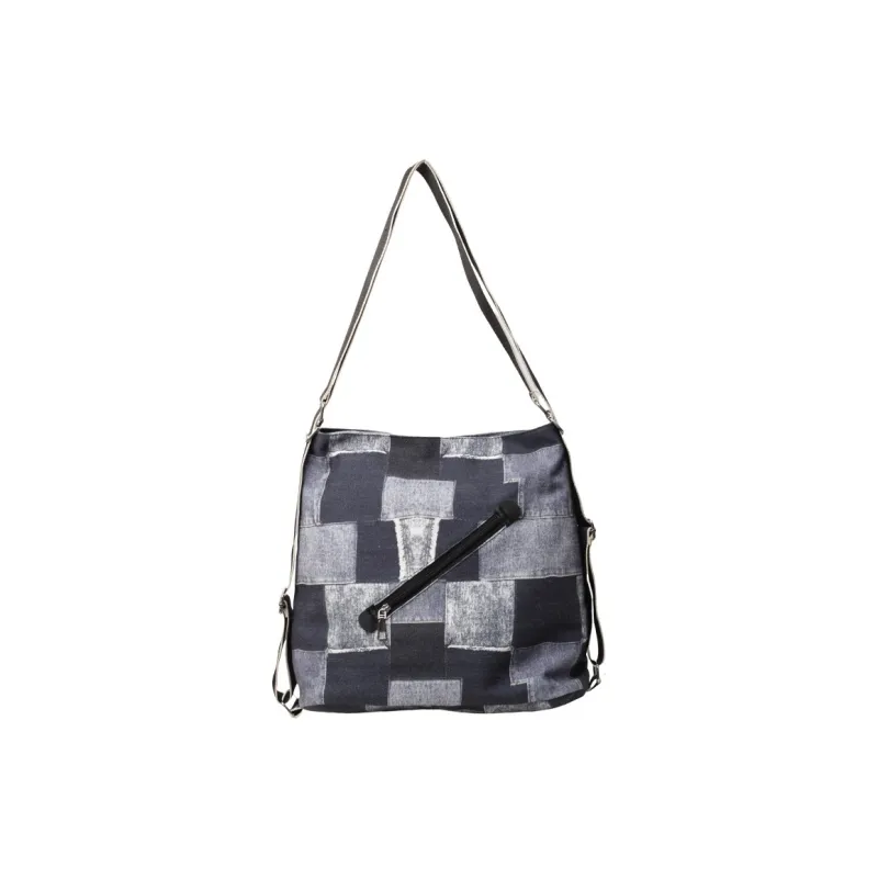 NOMK Denim Backpack, Underarm Shoulder Bag, Crossbody Bag Women's Blue/Brick Red/Dark Tea-8