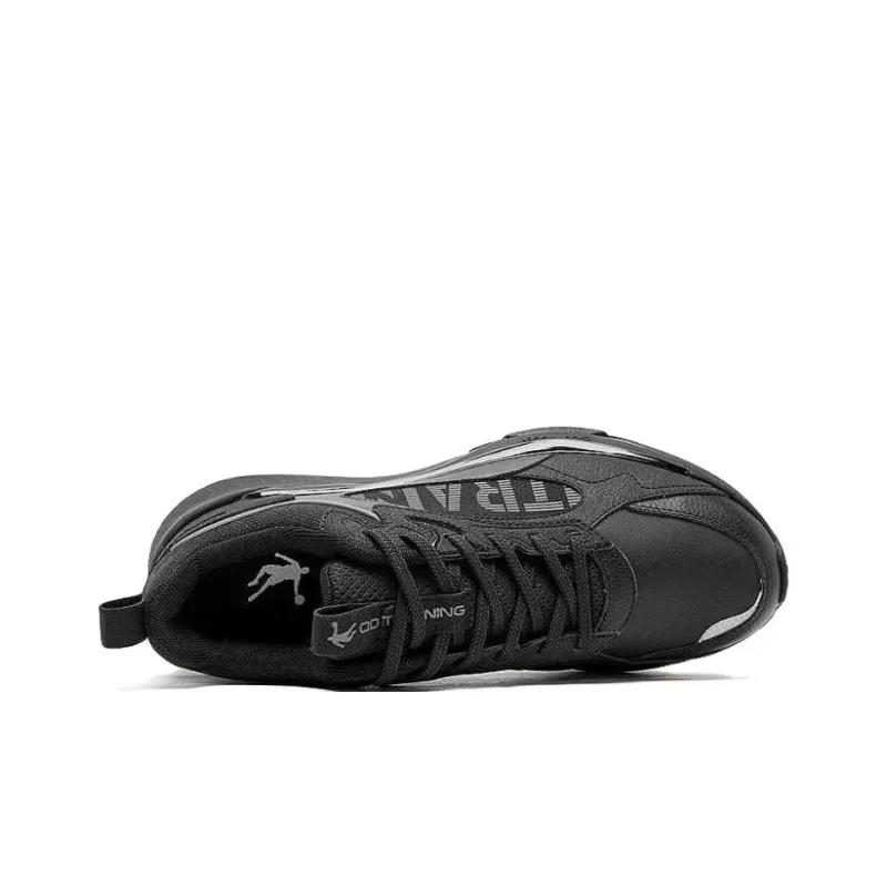 QIAODAN Anti Slip Wear Resistant Low Top Casual Running Shoes Men's Black-3