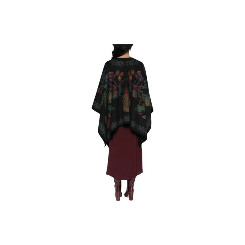 La DOUBLEJ. Botanical print Wool Poncho-2