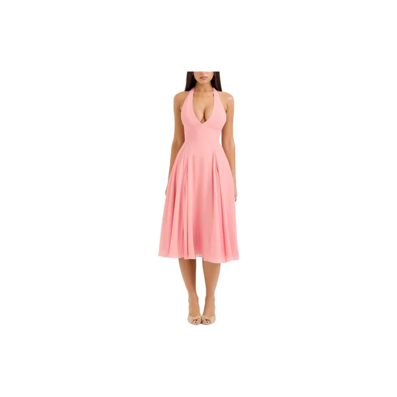 HOUSE OF CB Solada Slip Dresses Women's PEACH/Peach Pink-3