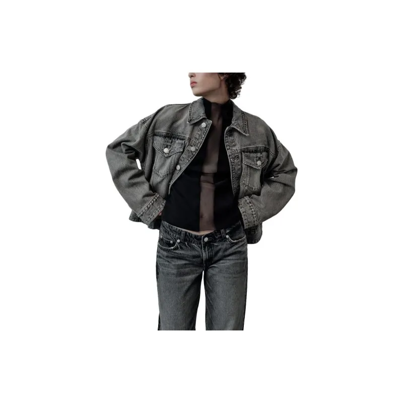 ZARA Denim Jackets Women's Gray-2