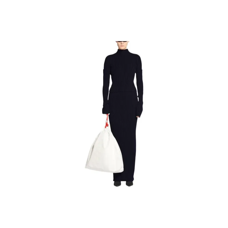 Balenciaga SS22 Knit Long Skirts Slim Fit Women's Black-1