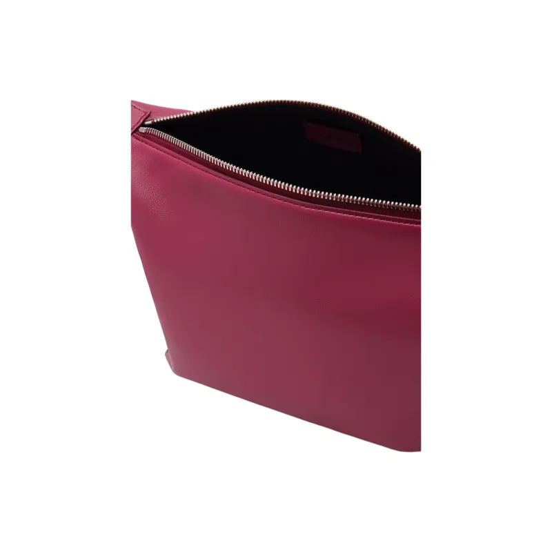 LOEWE Cubi Soft Smooth Calfskin Shoulder Bag Crossbody Bag Handbag Small Size Women's Deep Red-4