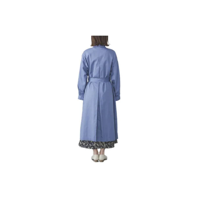 Beams Trench Coats Women's Light Blue-2