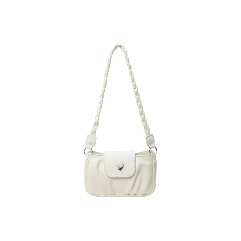 NOMK PU Shoulder Bag, Handbag, Shoulder Bag, Crossbody Bag Women's Black/Ecru/Pink/Silver-5