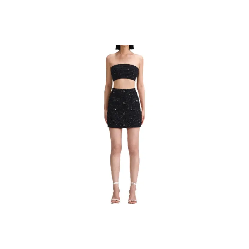 Self portrait Casual Short Skirts Women's Classic Black-1