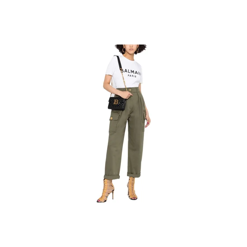 BALMAIN SS22 Pants Women's Green-1