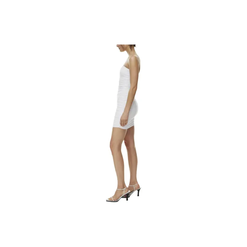 ARITZIA Contour Contour Ruched Mini Tube Dress Sleeveless Dress Women's WHITE/White-4