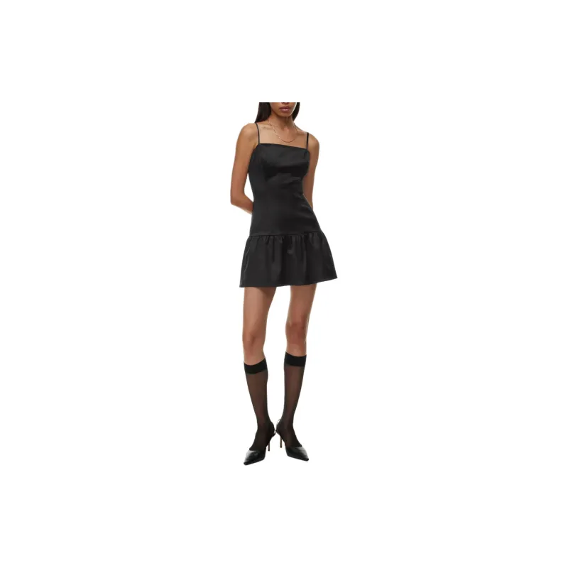 ARITZIA Sunday Best ROBE EN SATIN TANGO Slip Dresses Women's Black-2