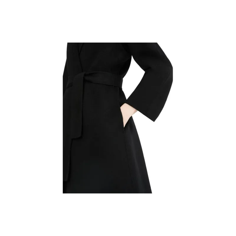 MaxMara Esturia Collection Long Wool Coat Women's Black-4