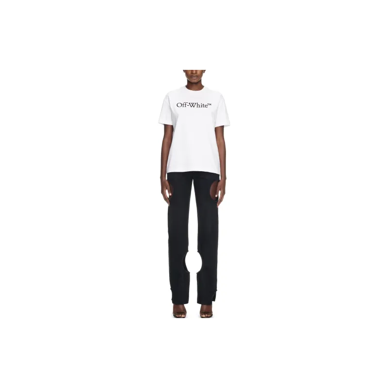 OFF WHITE Bookish Logo Printed Crewneck T Shirt-2