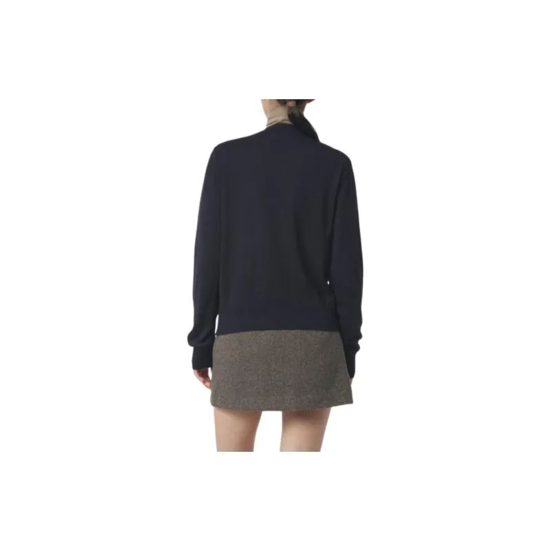 AMIPARIS Logo embroidered Merino Wool Cardigan-4