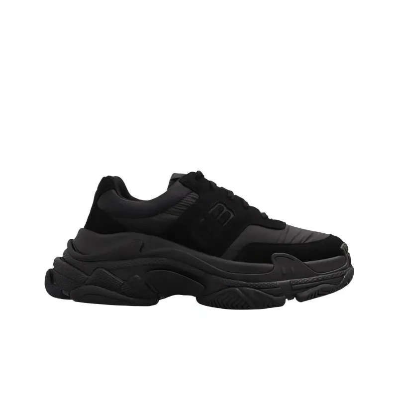 Balenciaga Triple S Low Top Chunky Sneakers Women's Black-1