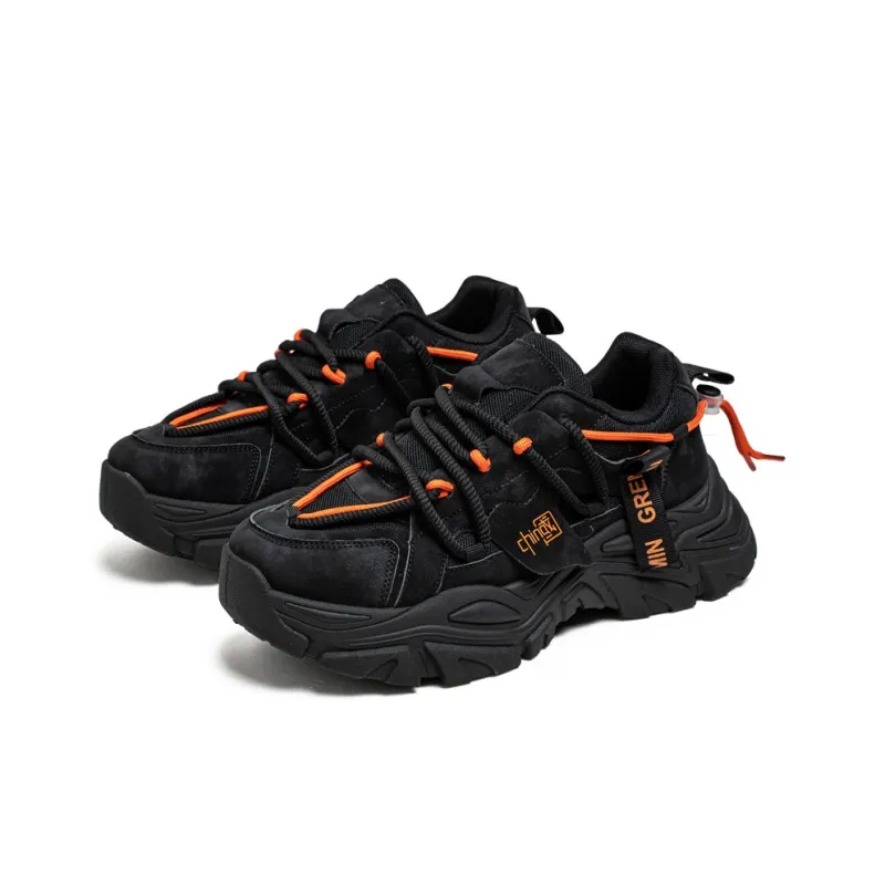 Wooden Rabbit Cushioned Slip-Resistant Waterproof And Breathable Height Increasing Low-Top Chunky Sneakers Men's-1