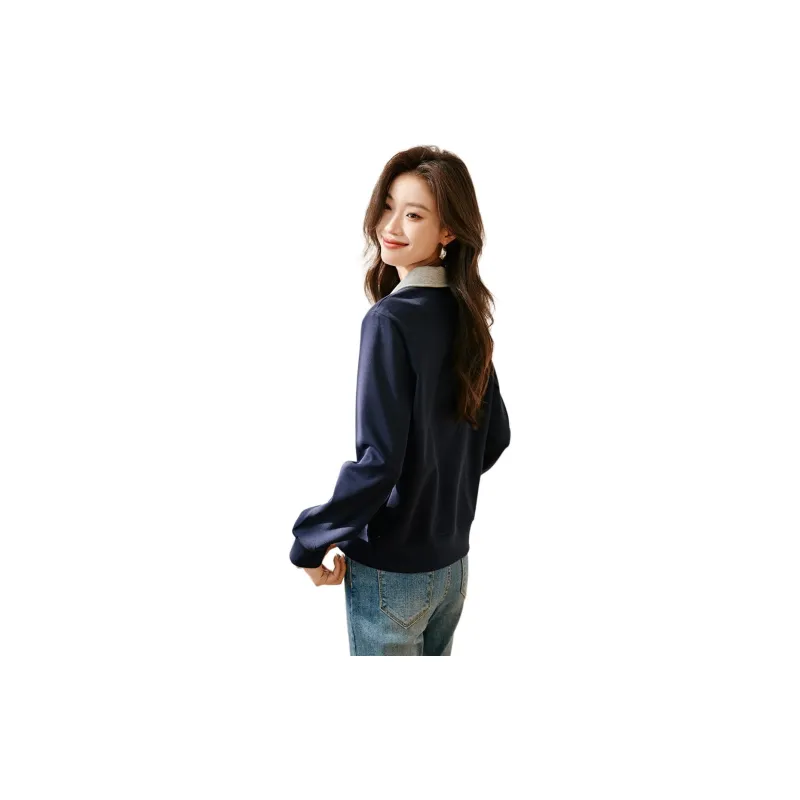 Mo Han Yi Mei Sweatshirt Women's Navy Blue-2