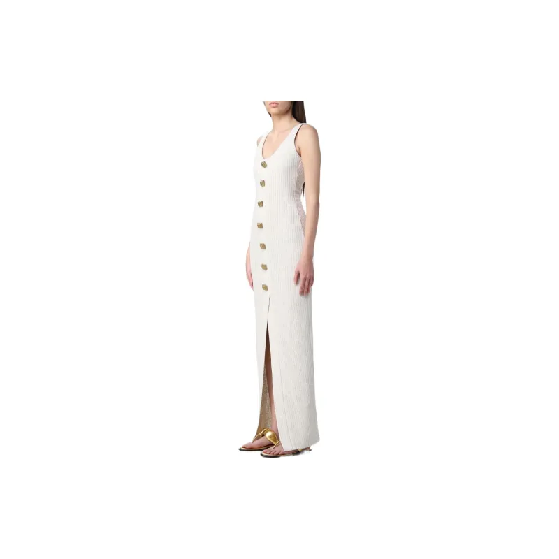 BALMAIN Sleeveless Dresses Women's Beige-3
