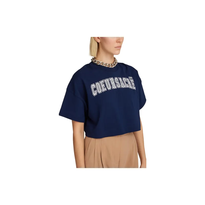 AMIPARIS Cropped T Shirt 'Nautic Blue'-8