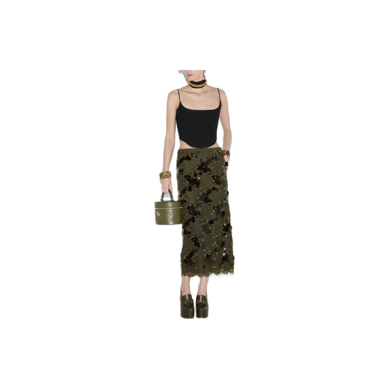 GUCCI Laced All Over Sequinned Skirt-2