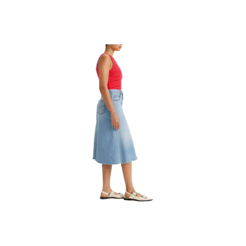 Levi's Denim Long Skirt Women's Blue-4