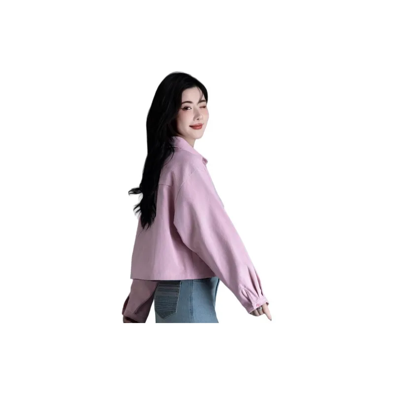 You Cow Me Pants Denim Jacket Women's Pink-6