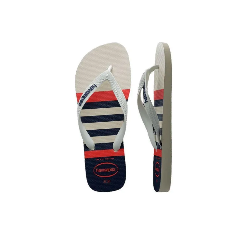 Havaianas Rubber Sole Abrasion Resistant Flip Flops Unisex White-5