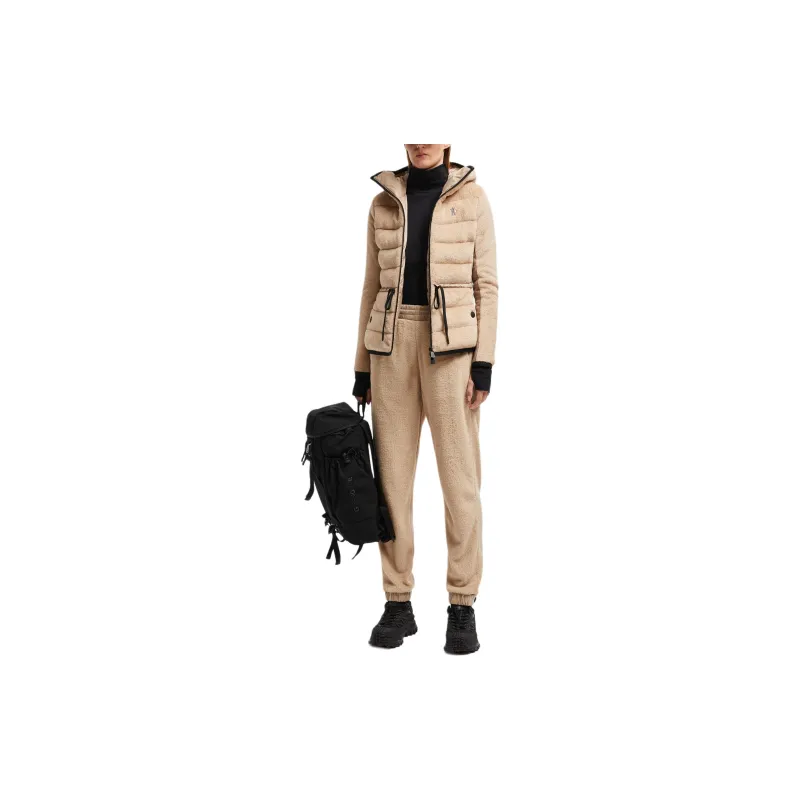 Moncler Knitted Sports Pants Women's Light Brown-1