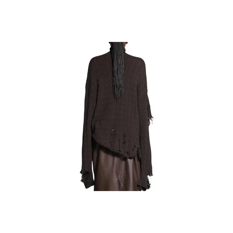 Balenciaga Sweater Loose Fit Women's Brown-4