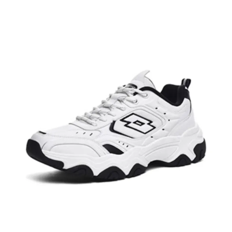 LOTTO Anti-Slip Wear-Resistant Low-Top Chunky Sneakers Women's White Black-1