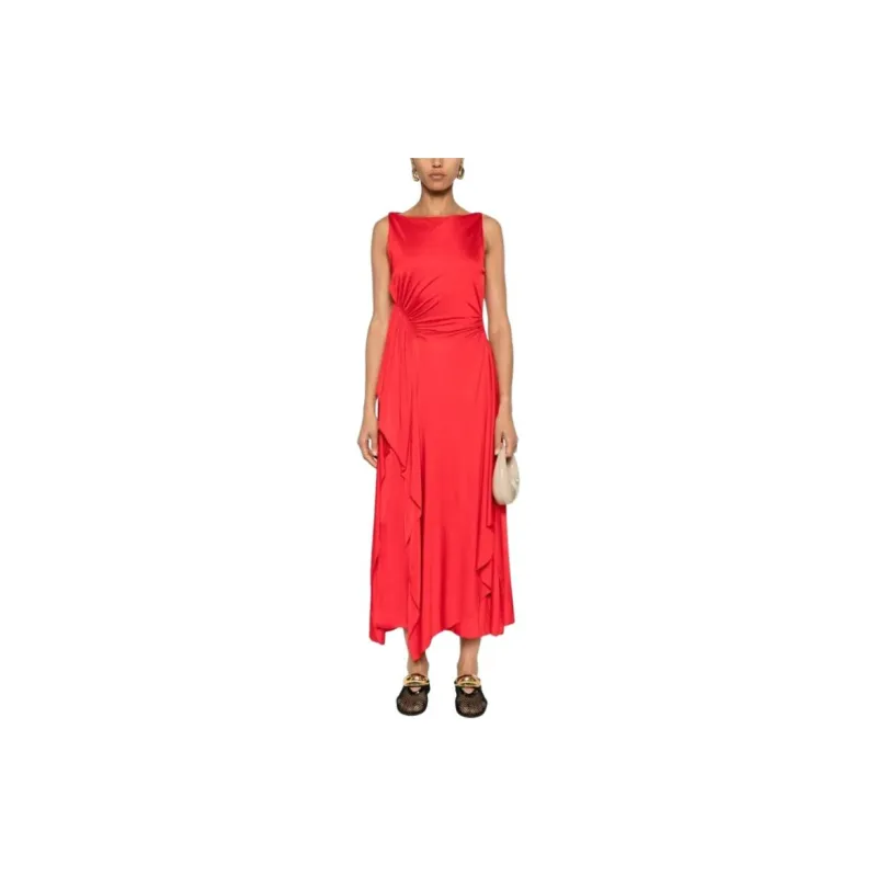 Lanvin Ruched Detailed Sleeveless Midi Dress-1