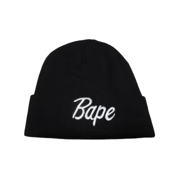 A BATHING APE Script Knit Beanie