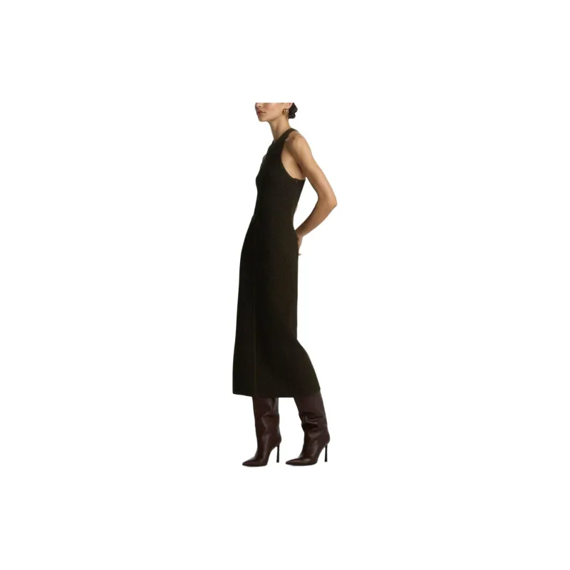 St. John Knitted Mesh Midi Dress-3