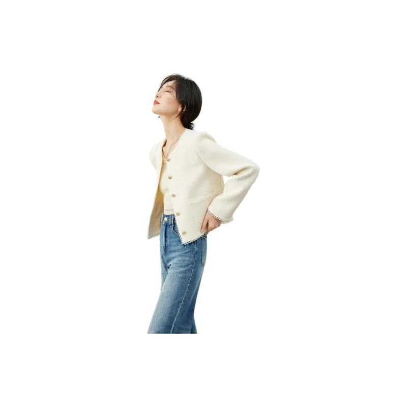 VIMLY Jackets Coats Women's Cream Apricot-2